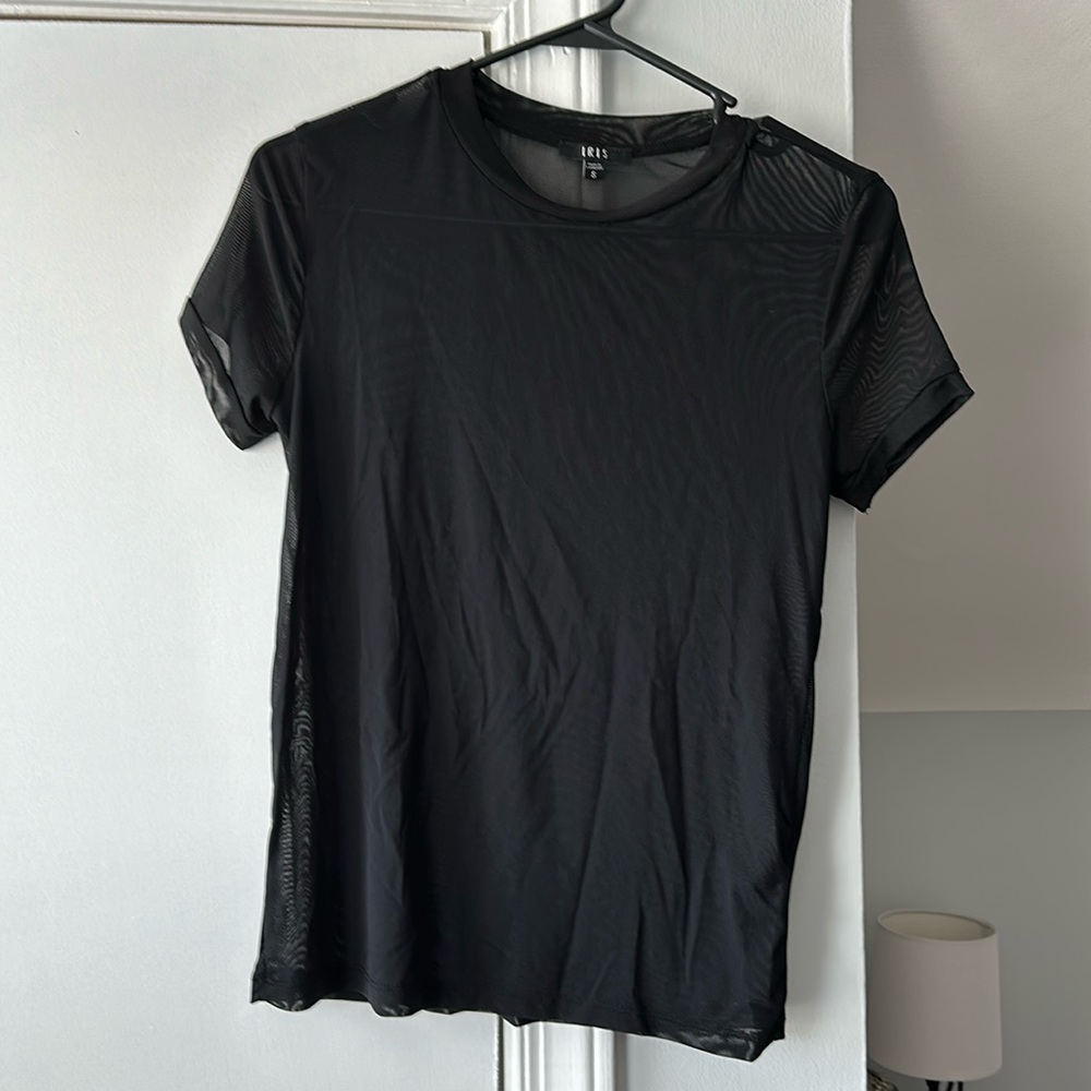 Black Sheer Mesh Shirt